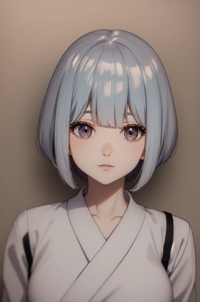 woman Japan Pastel Tones Silver Hair Bob Hair Bobcut cute Seventeen cute beautiful girl Bright and natural atmosphere Transparency Clear Eyes