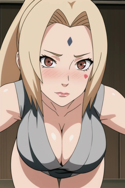 alone focus, alone, close, View your audience, lace underwear,(Lips parted:1.2), ((Tsunade)), 1 person,((Tsunade milf physique)),(Forehead mark ), ponytail,blonde, eye,Hair Clip, eye, smile, from the front,Huge breasts,Thick thighs,((Sharp details High resolution body parts Perfect body parts )),(((blush、blush、Red Nose、blush、blush ))),(Sad expression),((1 person)),(alone), (In underwear), ((Front view)),((The distance between the viewers is long)),((Are standing))Beautiful white skin with a pinkish tint,4K,8k,16K, Look at this,Textured skin,
