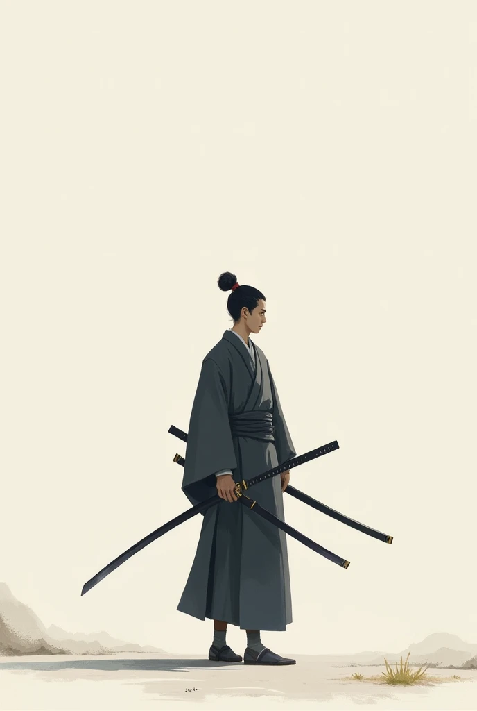 Minimalist 2D art inspired by samurai and ancient Japanese culture.