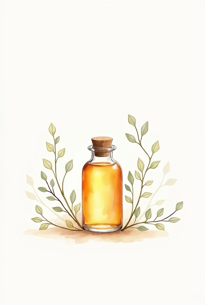 essential oil, Watercolor painting. dainty. Small branches around