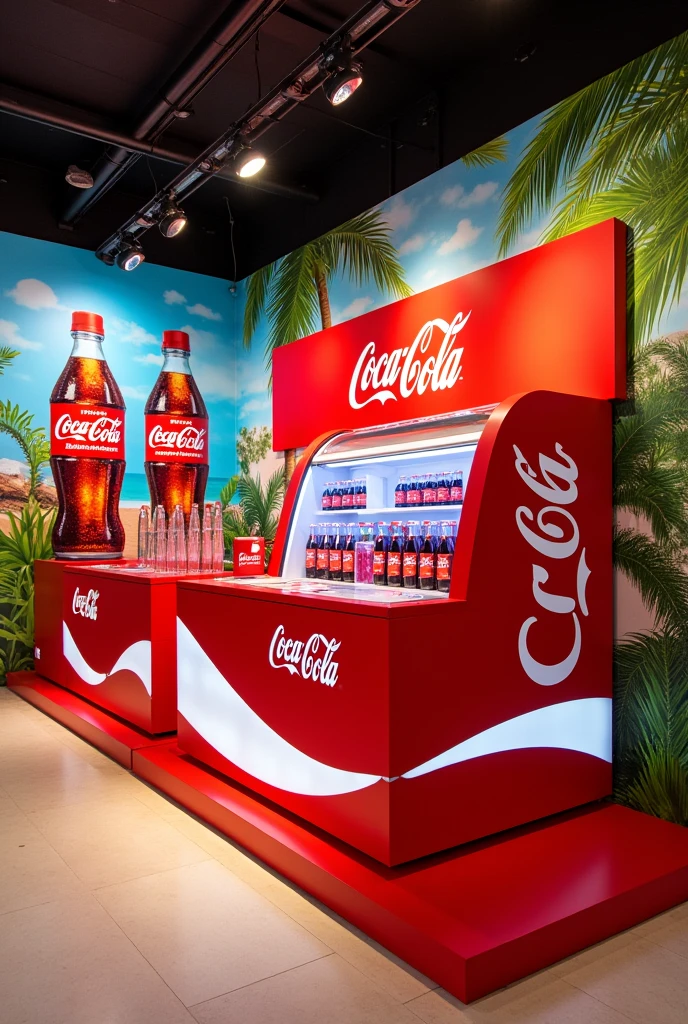 Create a super refreshing Coca-Cola display with creative coolers