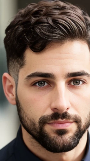 A Jewish man with short hair focus on the face 