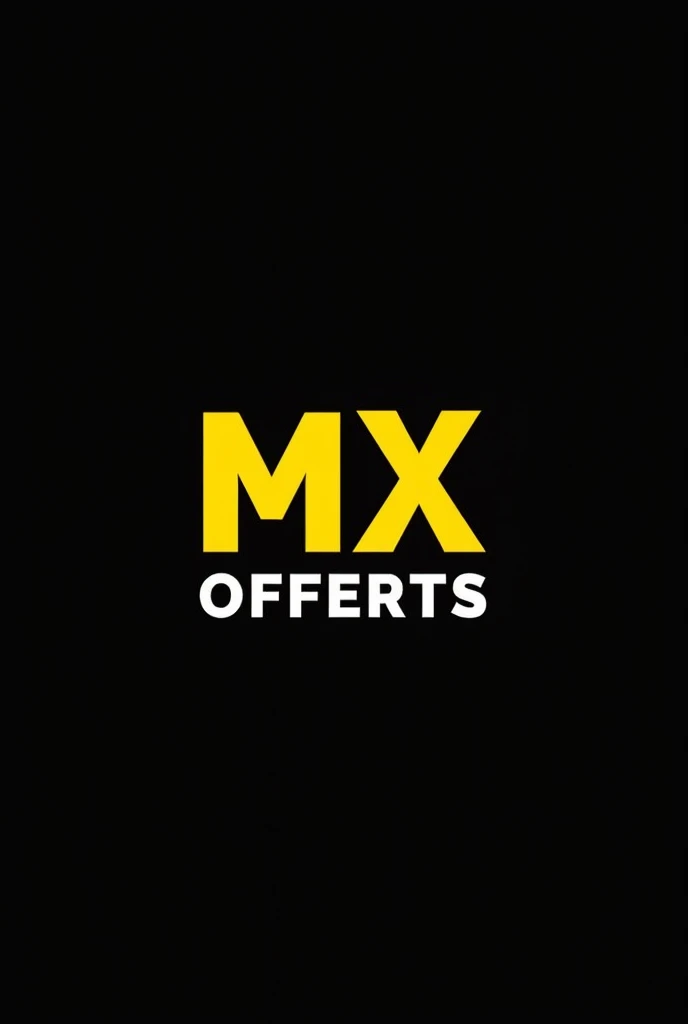 Create a logo for a store in black and yellow, with the name "MX offerts''.