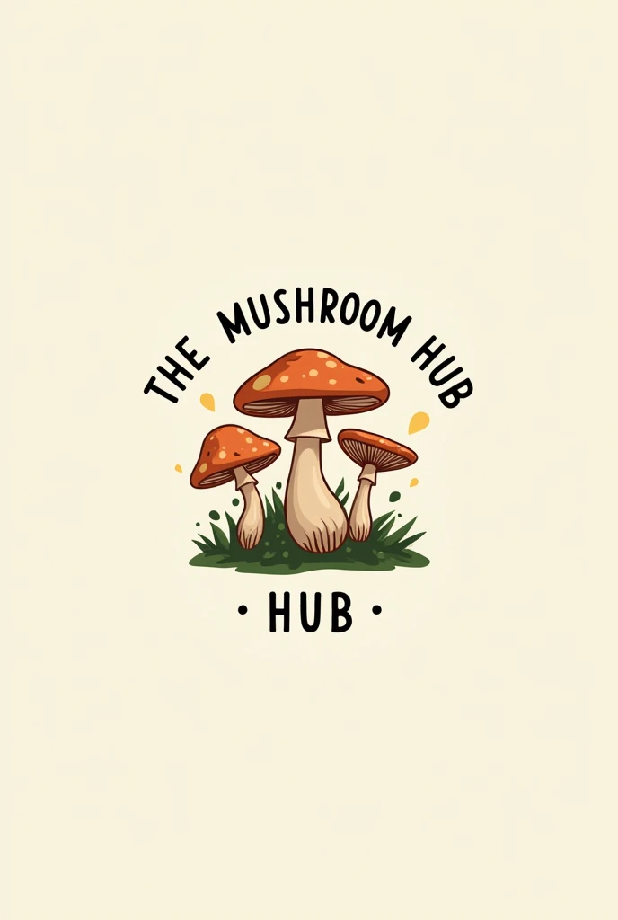 Make a logo of Mushroom cultivation named "The Mushroom Hub", best logo design, including slogan " Taste of Organic and Authentic".