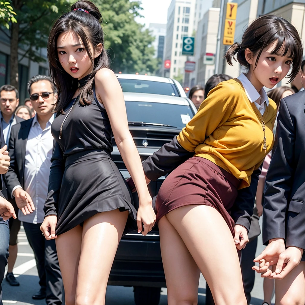 Beautiful and innocent high school girls and perverted men, Molested by perverted men lying in wait, A beautiful girl with a baby face like an idol, The skirt is blown up by the strong wind, She screams with her mouth open in shame at having her pure white panties seen in public, Ask your audience for help, Being entangled by perverted men on the street, Beautiful brown bob hair, Increased sensitivity, Beautiful Eyes, Ultra high definition, Relax your body weight by keeping your legs together, Slender body, Japanese, Anatomically correct