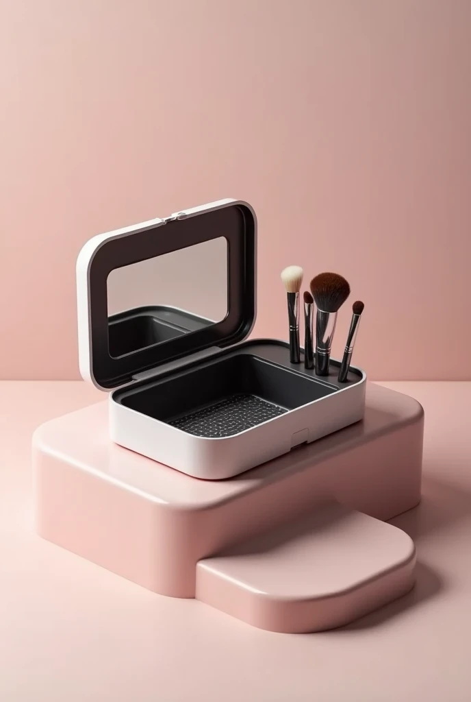 makeup case cleaner, with self-cleaning brush compartment.