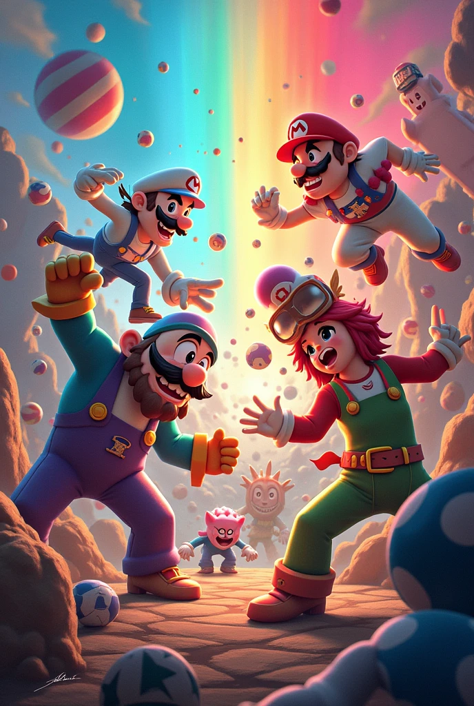 Problems Da Turma Do Problems, 5-Was But WarioWare, Lavander De Rainbow Rangers, And Cleitin De O Victor Magalhães Fight Each Other