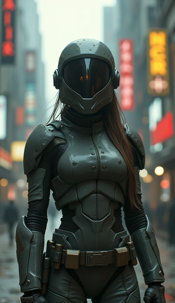 Female warrior,war frame,complex pattern,Heavy metals,energy line,anonymous,bright eyes,elegant,excruciating,black and white uniform,,helmet,Alone,modern,city,street,Dark Clouds,Thunder,heavy rain, ,Impressive lighting,,(Masterpiece:1.2), Highest quality, High resolution, Beautiful detail, high detail, perfect light, helmet, Dark Clouds, desert