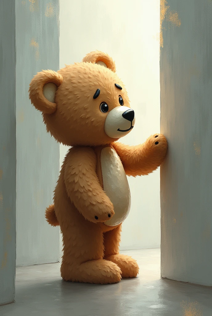 Teddy bear with a barrier, representing obstacles or barriers