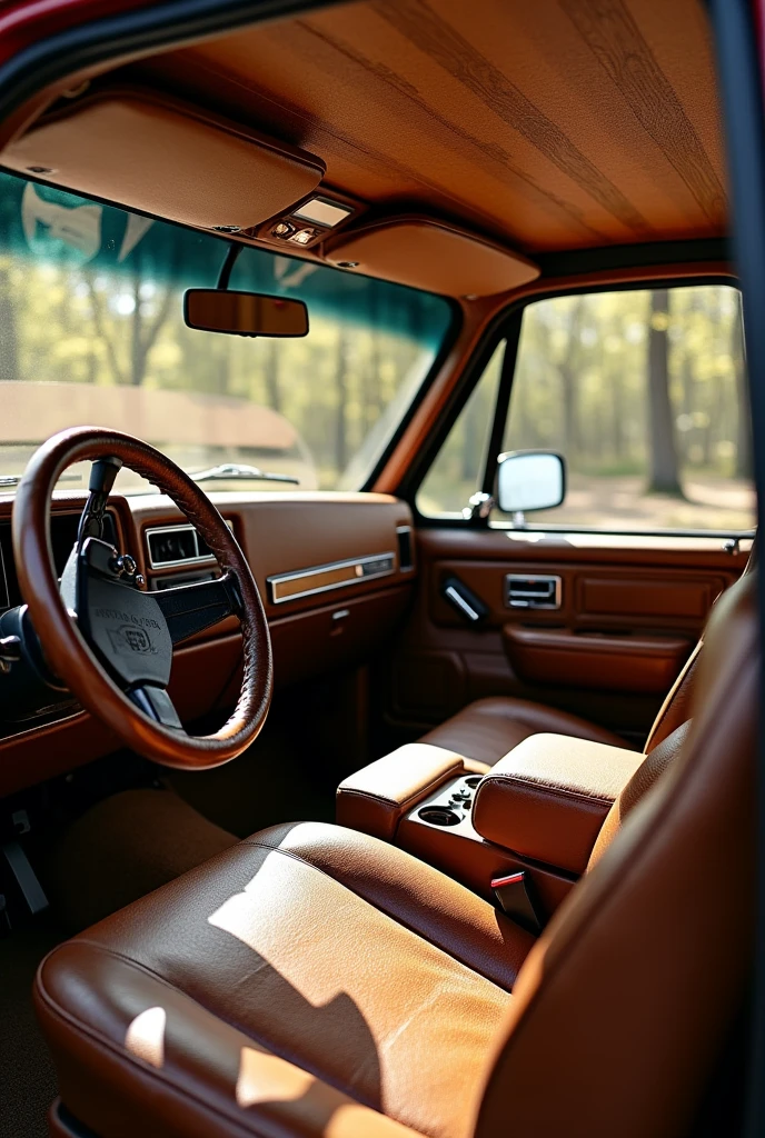Modern wood interior of a 1992 Cheyenne truck