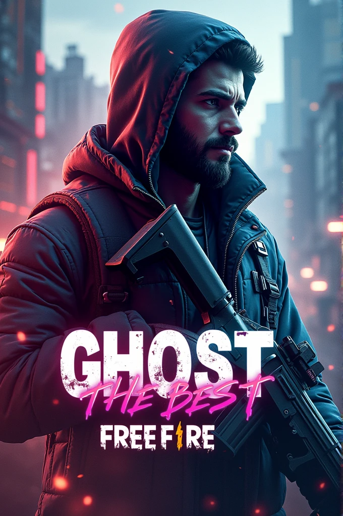 Make a thumb for the written free fire channel "Ghost the best FF player"