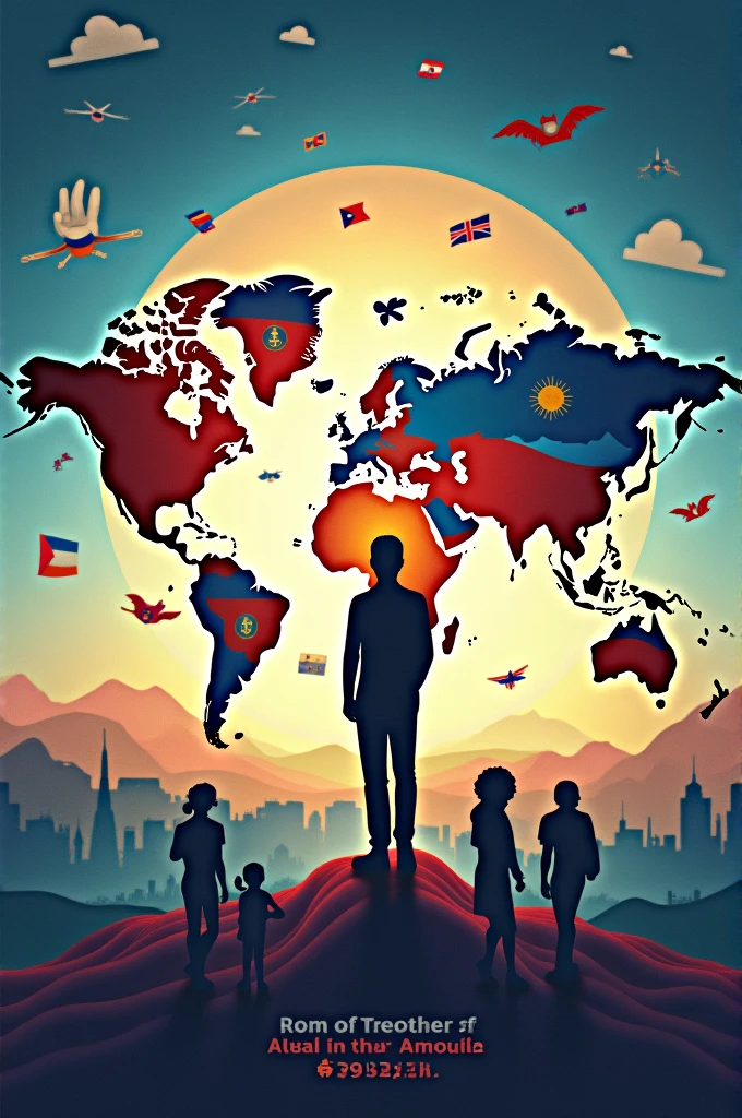 Create a poster with a theme "The Philippines in international relations