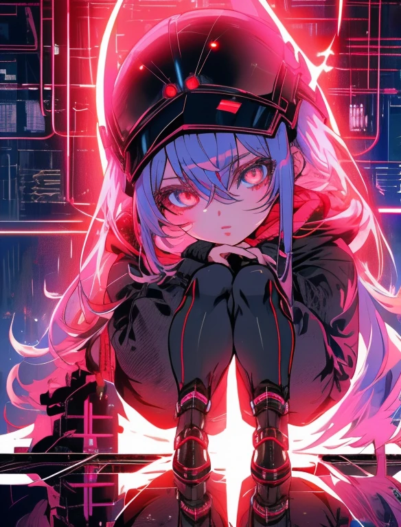 anime girl with futuristic helmet and glowing eyes in a dark room, digital cyberpunk anime art, cyberpunk anime girl, digital cyberpunk - anime art, anime cyberpunk art, anime mecha aesthetic, cyberpunk anime art, artwork in the style of guweiz, cyberpunk anime girl mech, cyberpunk anime girl in hoodie, female cyberpunk anime girl, anime style 4 k, dreamy cyberpunk girl, realistic anime, long close-up, perfect lighting photography, perfect compotition