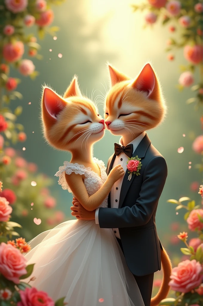 Marriage couple cat