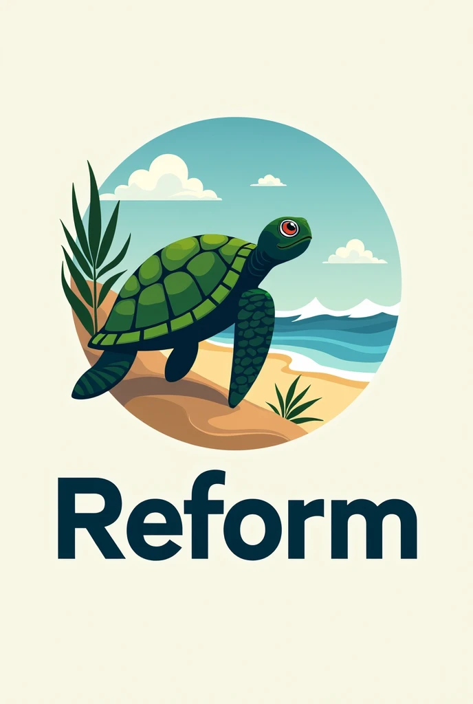 As an innovative and eye-catching logo of a recycling company called REFOrM. Make it more creative and original, that it be beach themed