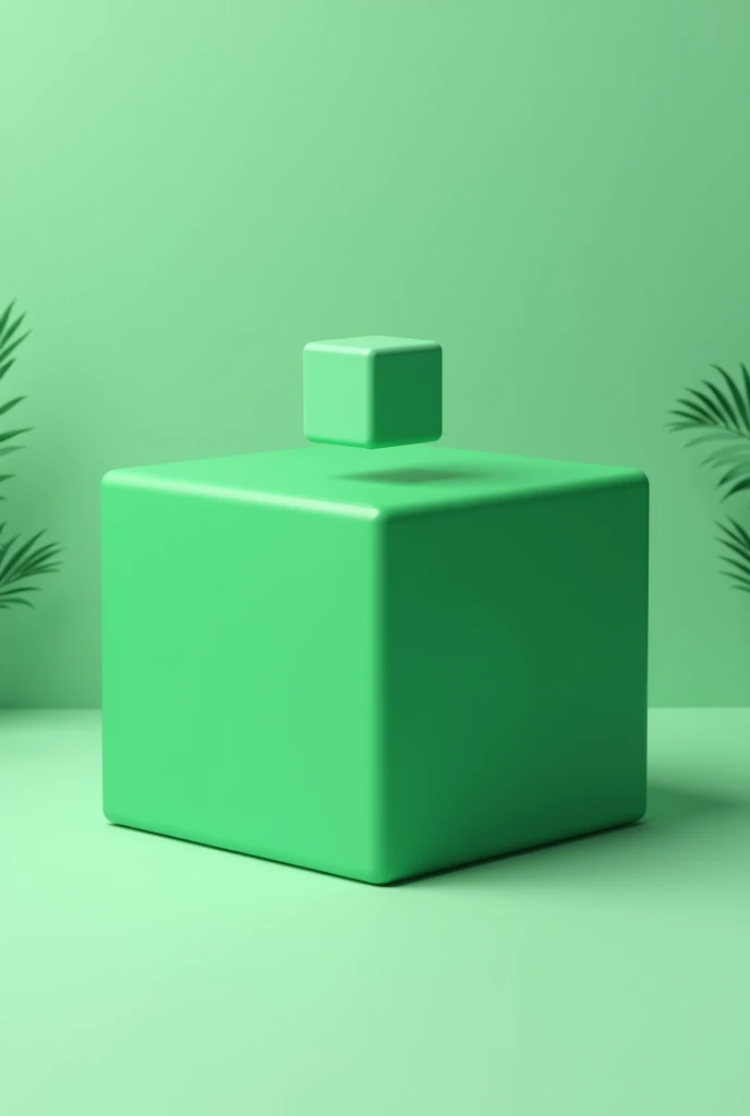 Create a background for an online store with a green cube