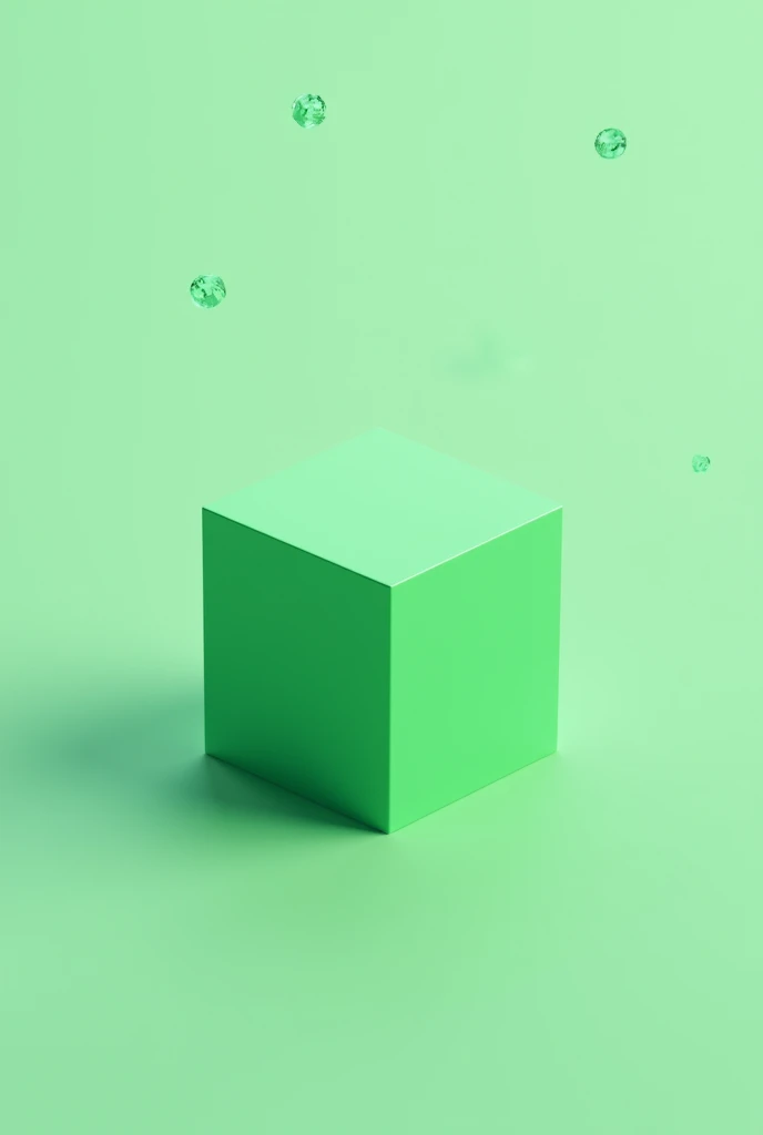 Create a background for an online store with a green cube
