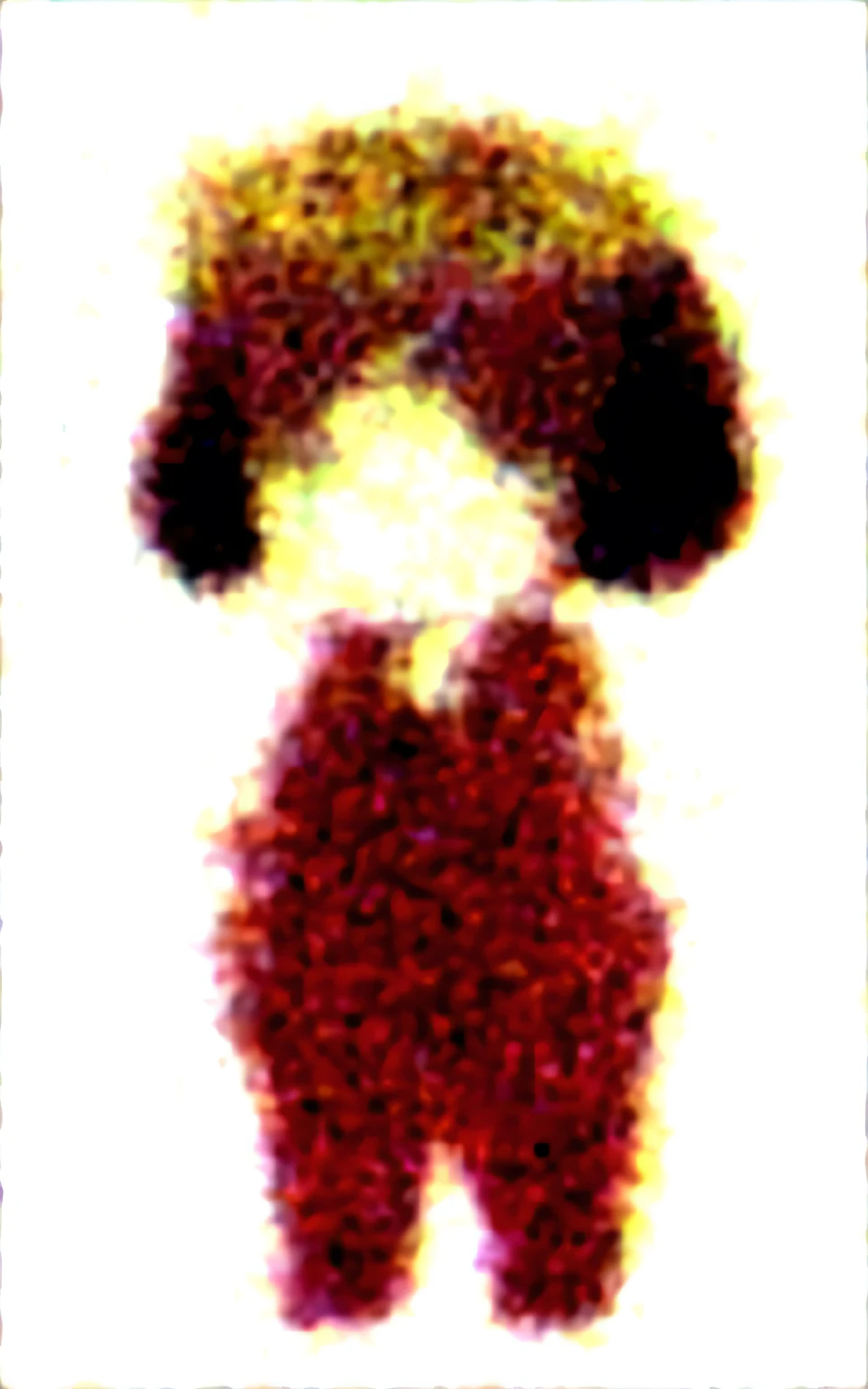 masterpiece, best quality, perfect face, perfect brown eyes with white sclera, 1boy, male, anthro, dog boy, girly, brown fur, brown hair, red jacket, suit, red pants, tie, shirt, chibi, cute