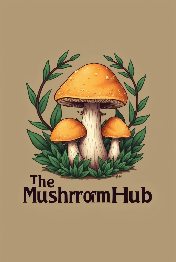 Make a logo of oyster Mushroom cultivation named  "The Mushroom Hub", best logo design, including slogan " Taste of Organic and Authentic".  Add Edible Oyster mushroom picture also include 2081 BS. Don't use poisonous mushrooms 