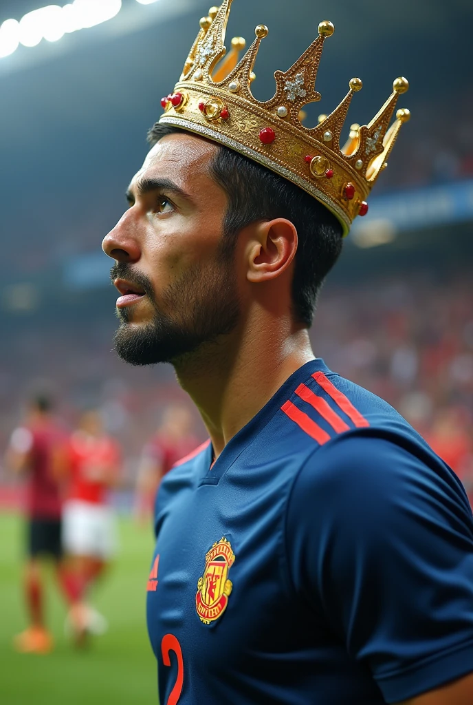 Endrick player with a soccer crown 4k