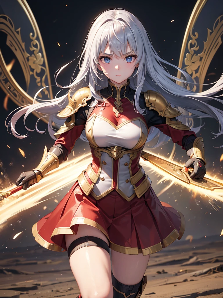 (16K,Ultra-high resolution,Highest quality,masterpiece,Super detailed,Very vivid CG),Beautiful special forces girl wearing red beetle armor,ultra high speed movement,Moving in a different time stream,Clock up,Silver Armor Flipping Away,Anatomically correct body,Perfect Shadow,Perfect lighting,Highly detailed facial features, Beautiful and perfect face, Perfect Eyes,Golden combat knife