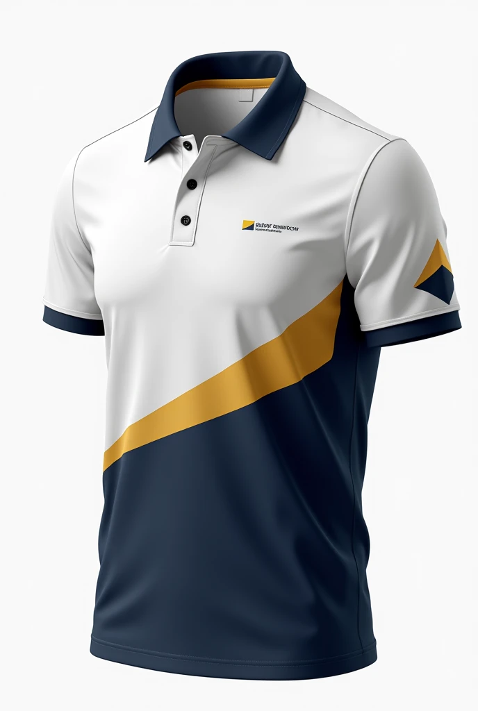 make me an organizational polo shirt for our uniform. color white, navy blue, and super less mustard. put design. put design on the side of the shirt about civil engineering