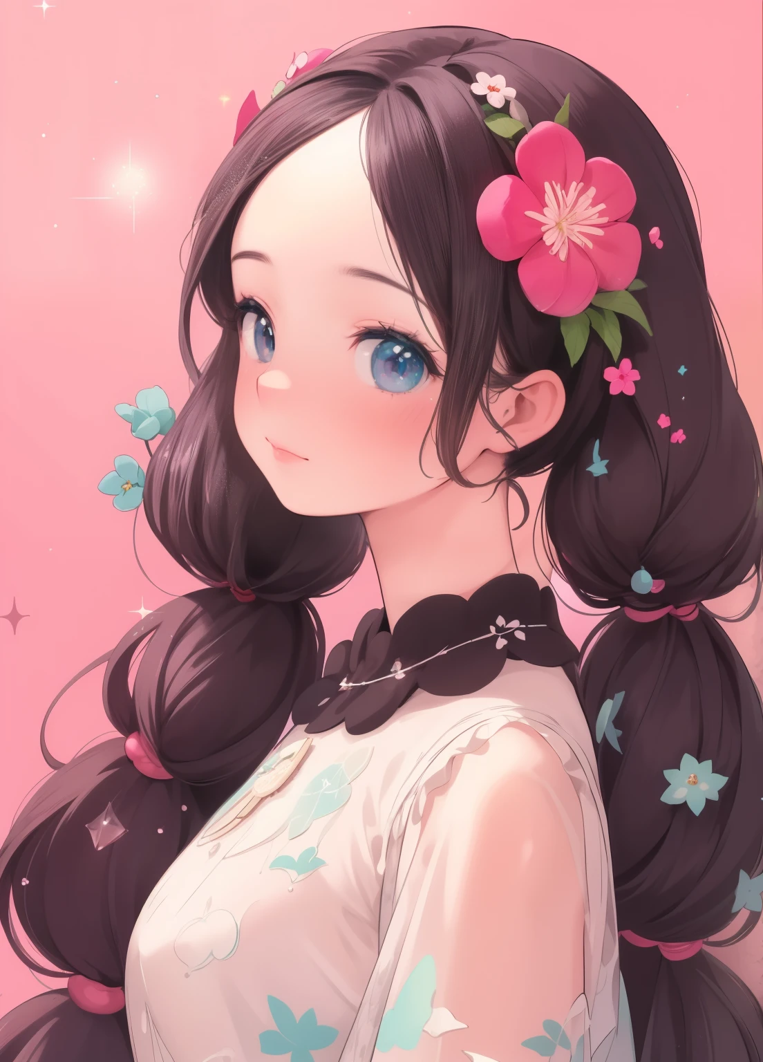 (masterpiece、Highest quality、Highest quality、Official Art、Beautiful and beautiful:1.2)、(One person:1.3)Hatsune Miku、Twin tails,Beautiful breasts, Katsushika Hokusai,Totally absurd fantasy portrait of an attractive young girl, Light, A revealing dress with short sleeves ,Silky soft hair with bright embellishments,Beauty stands on the flower, Bright colors .Perfect facial detail.,oh, The character details are amazing ,Fashion Portrait,Bright colors,Abstract background,Subtle sparkle,Translucent molten glass ,Frosted glass,masterpiece, Highest quality,, 超Realistic,Realistic ,Attention to detail,High resolution . 35mm Photography, movie, Hip, Professional, 4K, Very detailed