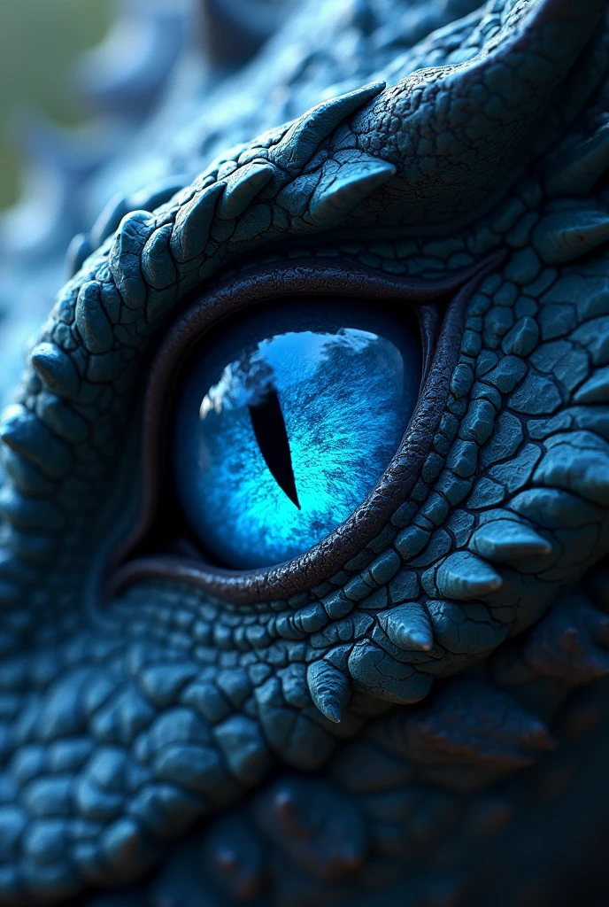 Blue eye of a dragon