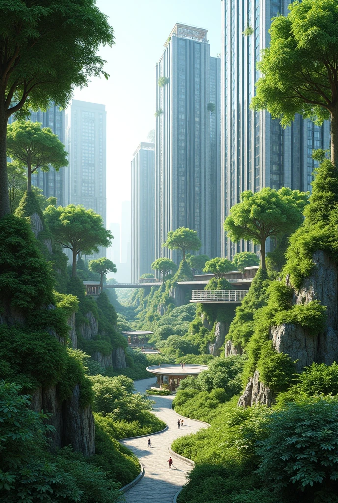 Natural environment and man-made environment coexisting in the same place