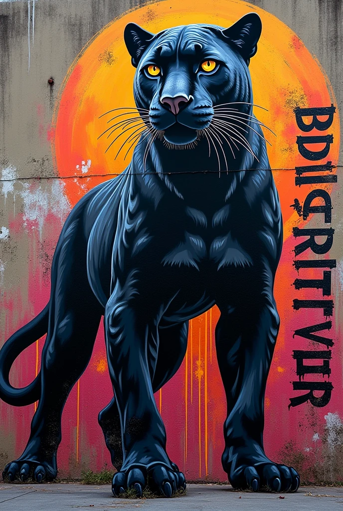 graffiti painted with the word "Black Panther"