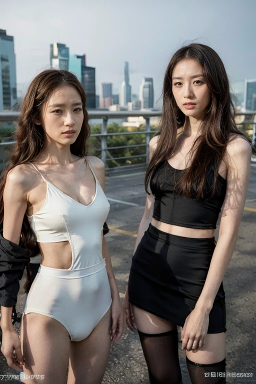Tips Art Reality Future Fashion, Colorful color scheme, ((original photography:1.3)),highest quality,ridiculous,Dramatic,北京Night view,Morning,2 Araf ladies wearing transparent clothes in a realistic style,2 female students,Very detailed details of the face,Real skin texture,HD Skin,Night view,Standing in the school square, Still image of 007, Pageant rendering, model, Luxury, Shoulders visible, Network mode, Octane Rendering, Noise reduction details, Realistic textures, Movie, Gigapixels, Color Matching,Movie中的静态帧--ar 16:9