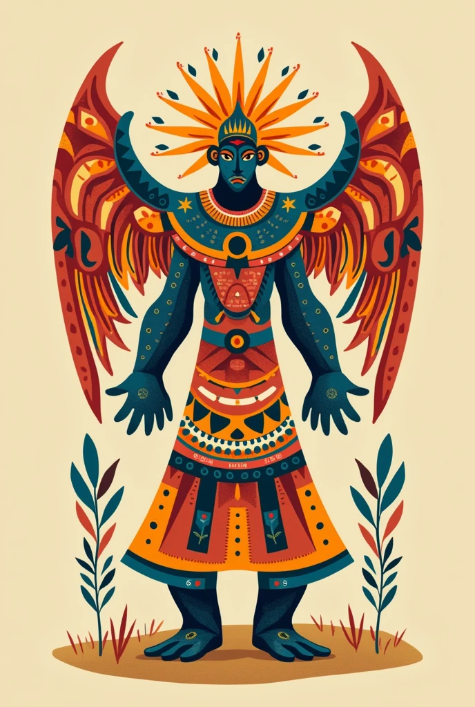 Create an emoji inspired by the design of the pre-Hispanic iconography of the Nazca culture in order to represent emotions, feelings or ideas
