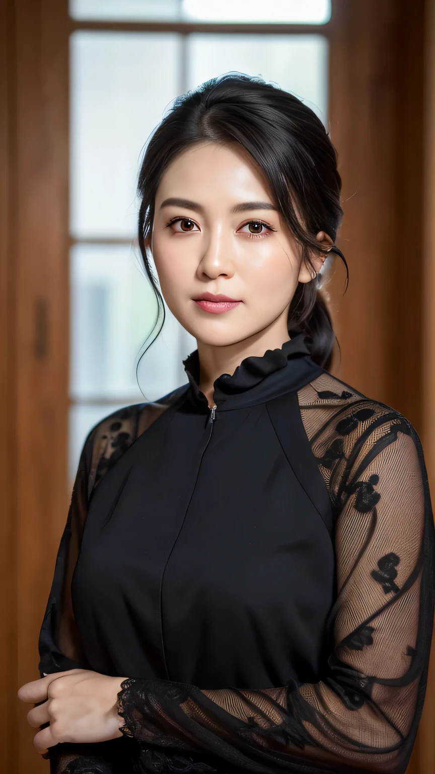 (in 8K, Highest quality, masterpiece:1.2), (Realistic, Photorealistic:1.37), Ultra-detailed, Natural light, , 1 person, 4 woman, Black Hair, Trendy clothes、Less exposure, Highly detailed face and skin, Detailed eyes, Highly detailed face and skin、Take a full-body photo、Farbe々A pose、