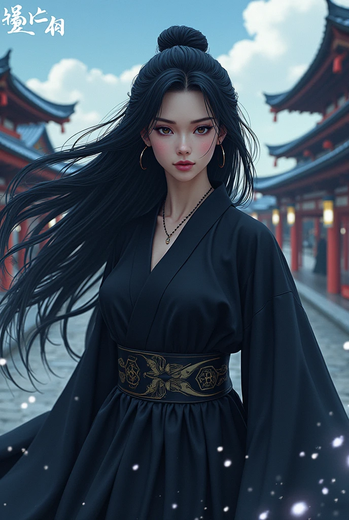 Pretty girl, model with 22, , black girl, long hair,, Tokyo cenário, anime, jujutsu kaiseen, sourcerer, jujutsu kaisen style, jujutsu kaisen OC SUKUNA WIFE, heian era