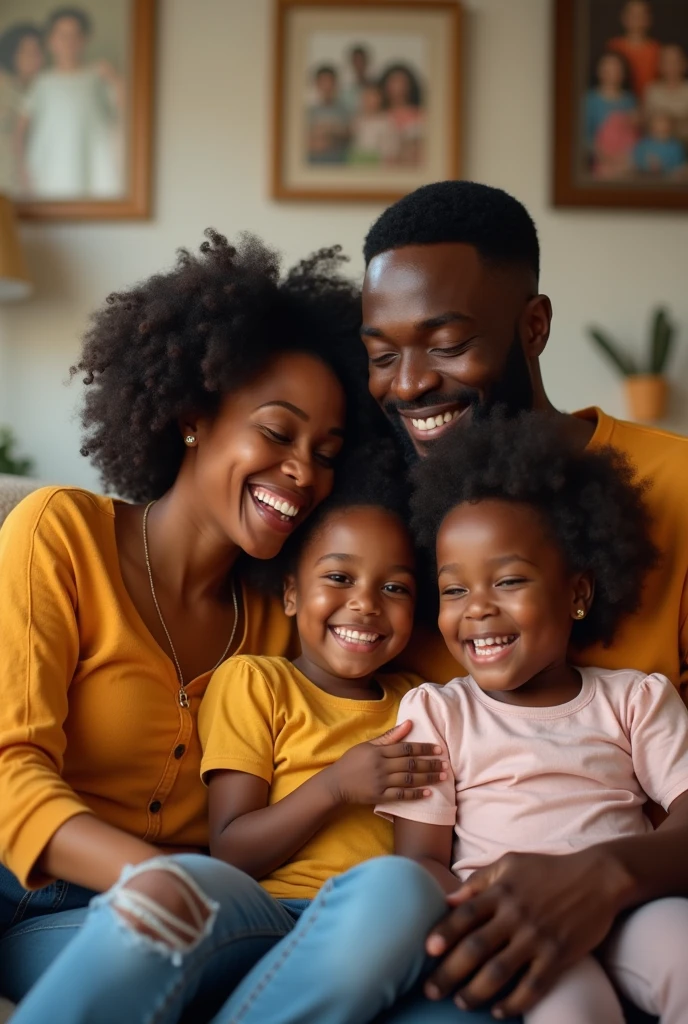 Happy black family 