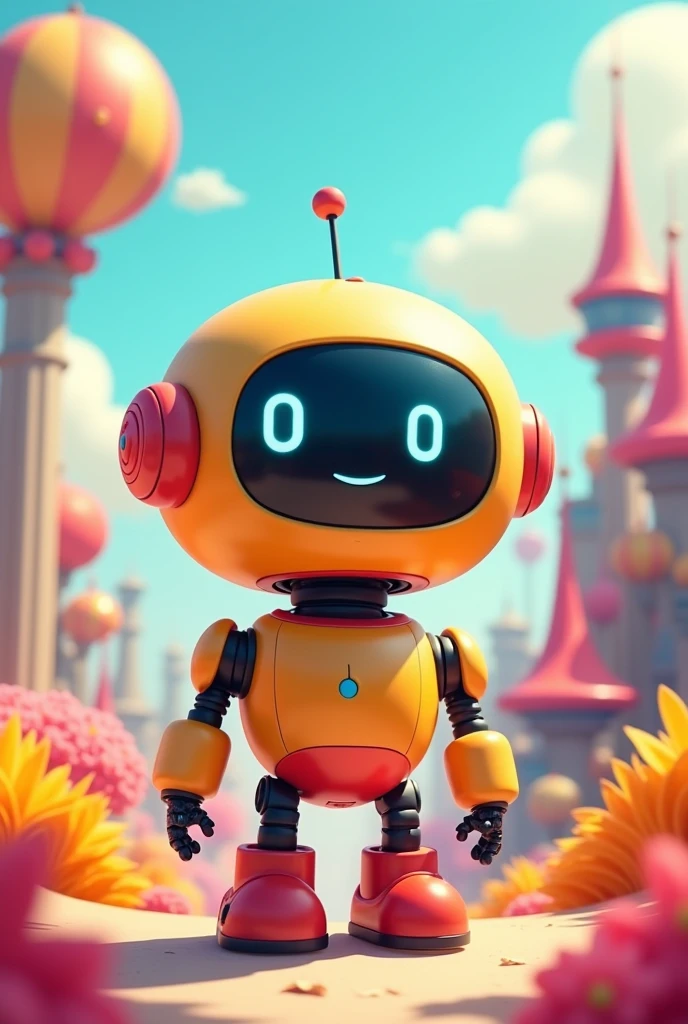 Create a cartoonish cute robot mascot
