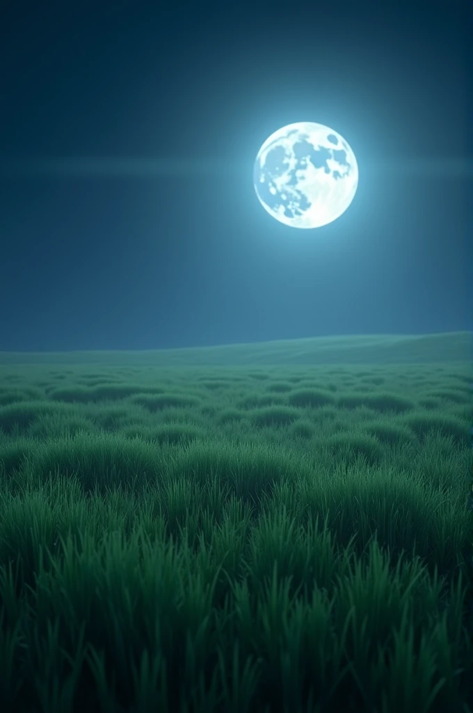 grass field in moonlight