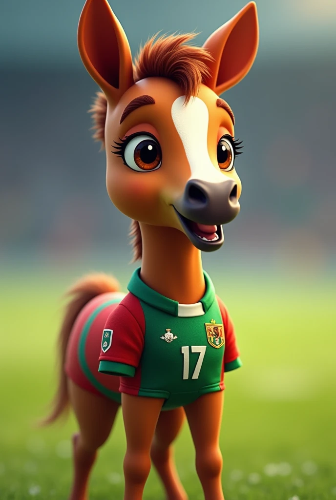 Animated colt wearing a Mexico national team jersey.