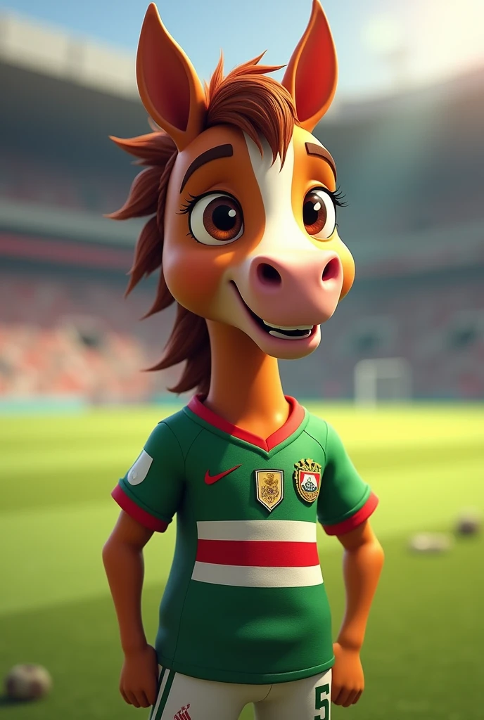Animated colt wearing a Mexico national team jersey.