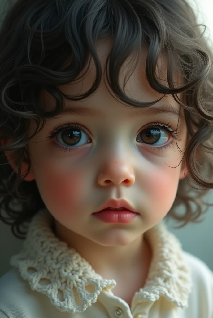 emanuelle kid with pretty dark eyes and curls