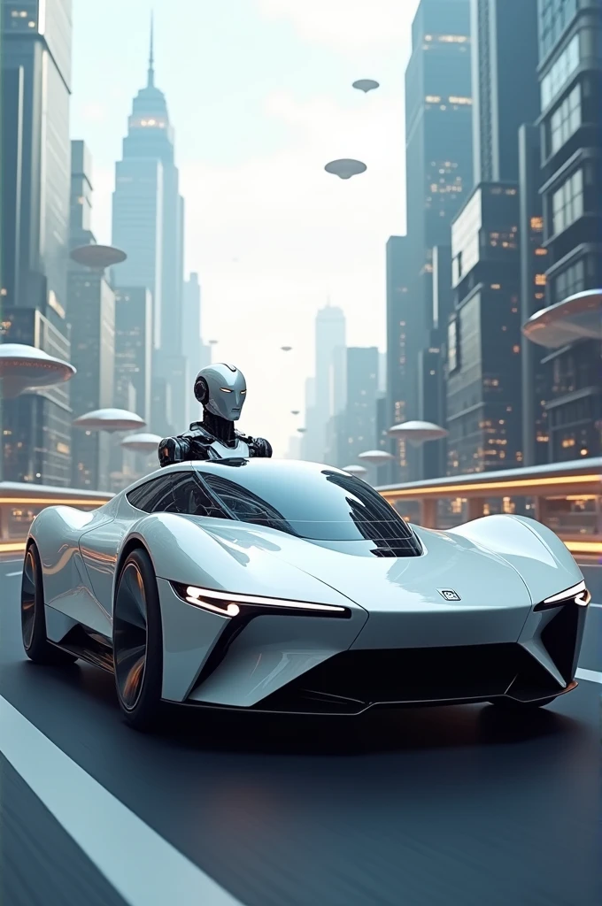 A car witha tobot driver