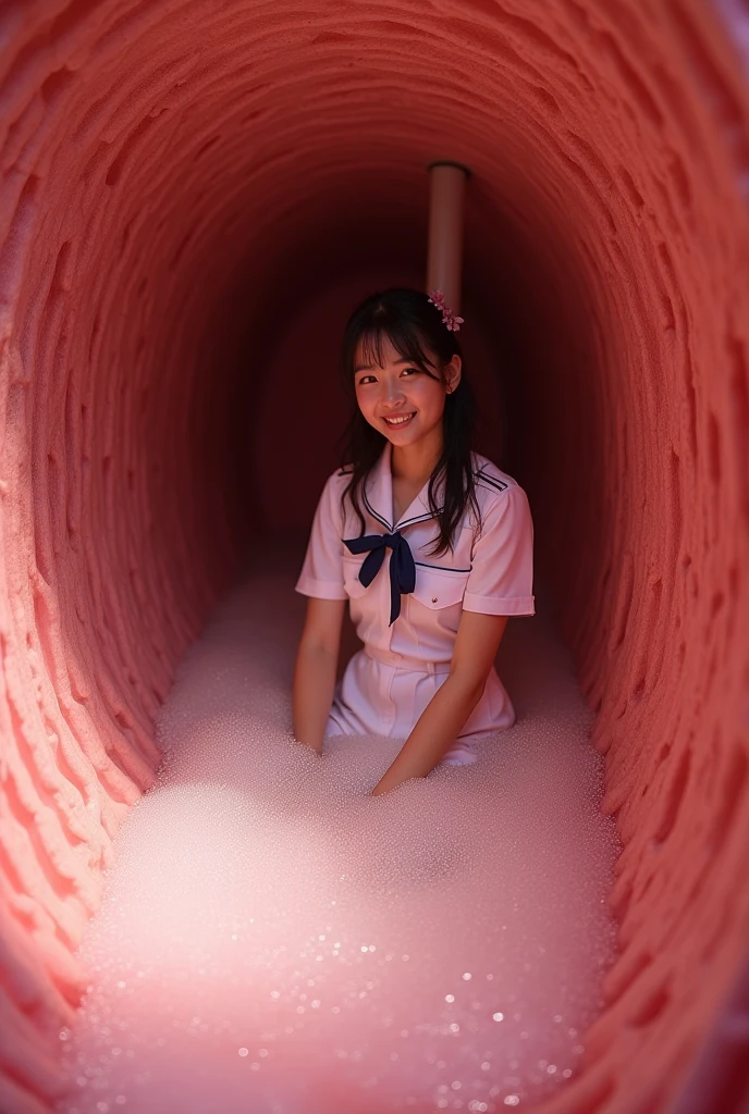 Sketch person inside a barrel
