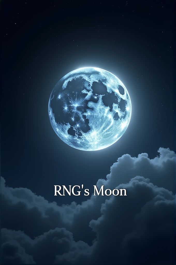 A moon being illuminated in outer space with the name rng&#39;s moon below