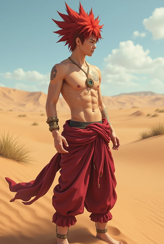 Image of Gaara in the desert naked with an erect penis