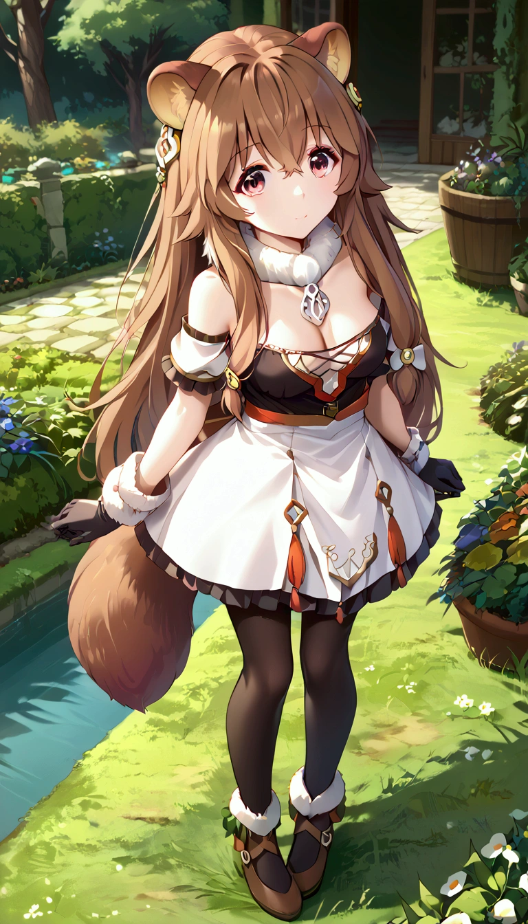 (Best quality, A high resolution, Textured skin, High quality, High details, High details,Extremely detailed CG unity), (female) Enchanted,having fun,Being in love,shepherd in fantasy world, orange hair, green eyes, hair up style, hair decoration, mini skirt, winter dress, winter clothing, stockings, fur boots, faux fur, simple costume, mature body, female shepherd, solo person,pretty dress, Dazzle, woman, beautiful, (on barn yard), (in farm), detailed farm scene, cute sheep, multiple cute sheep, outside scene, cute white sheep, perfect sheep face, green yard, outside