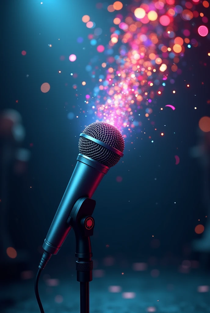 Microphone releasing musical notes