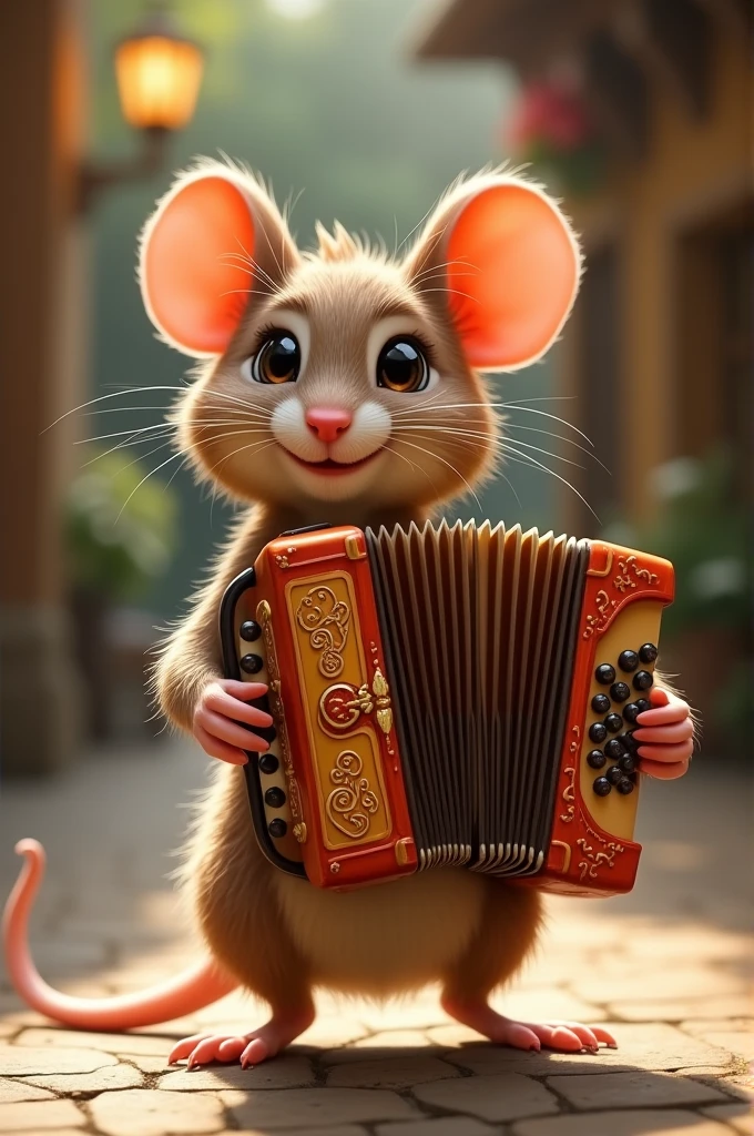 Mouse playing accordion