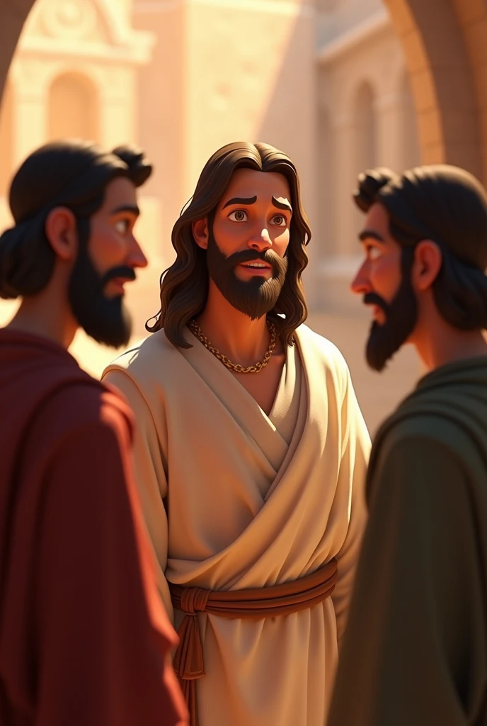 generates Jesus of Nazareth with two Jewish men Disney Pixar style AI