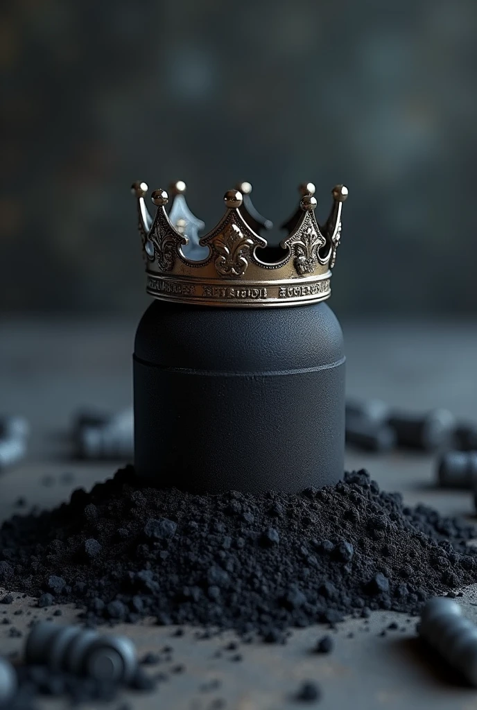 Black powder with an evil king&#39;s crown 

 