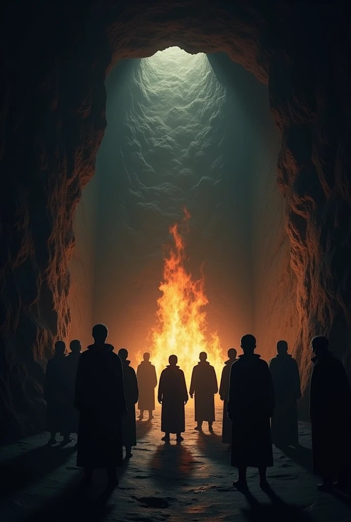 Draw Plato's allegory of the cave